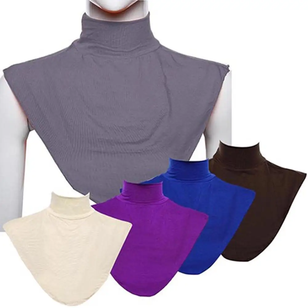 Col roulé musulman pour femme, faux col, Hijab en jersey, couvre-cou, casquette intérieure musulmane, Turban, Islam Modal Dickey, 7 couleurs