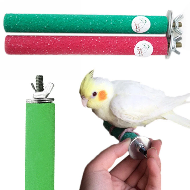 New Pet Bird Cage Stand Platform 10-18cm Paw Grinding Parrot Parakeet Spiral Grinding Claw Rod Stand Bar