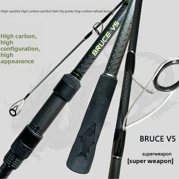 Custom JKKOOD European Style Carbon Carp Fishing Rod Three-Section Joint Lure Fuji Guide Ring EVA Long Casting Big Fish Stream