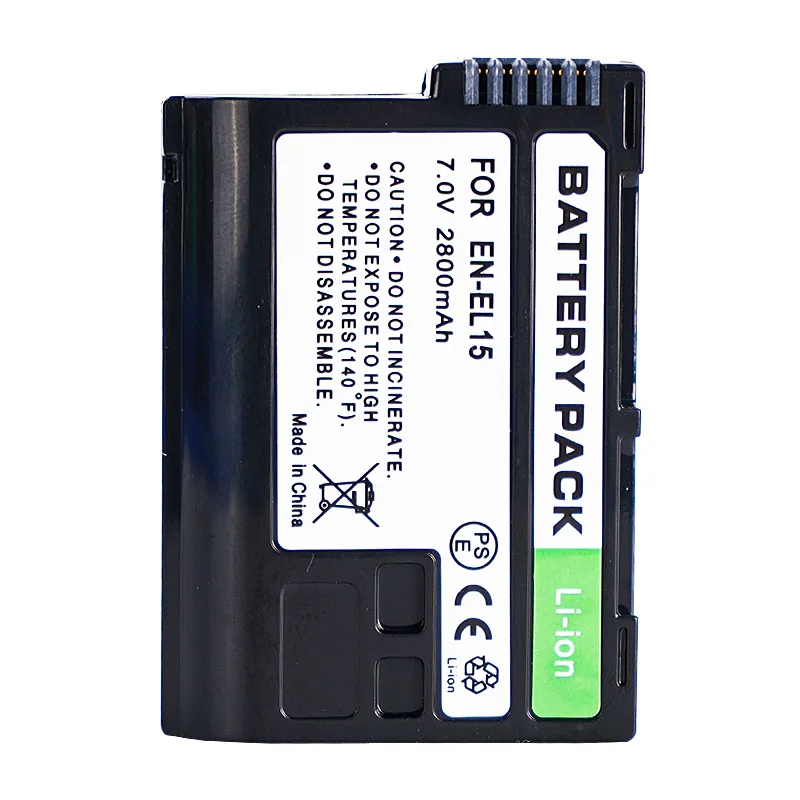 7.0V 2800mAh EN-EL15 카메라 배터리 (니콘 Z5, Z6, Z6 II, Z7, Z7II, D7000, D7100, D7200, D7500, D810, D500, D800, D850, D750 용)