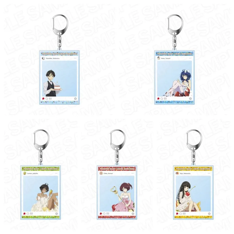 Makeine: Too Many Losing Heroines! Anime KeyChain ‌Kaju Nukumizu Men Key Chain for Women Cartoon Acrylic Keyring Pendant Gifts