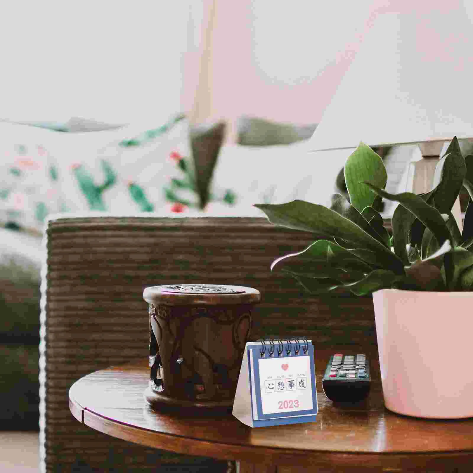 4 Pcs 2023 Desk Calendar Classic Design Home Accessories Daily Use Mini Small Household Paper Chinese Style Month Sturdy