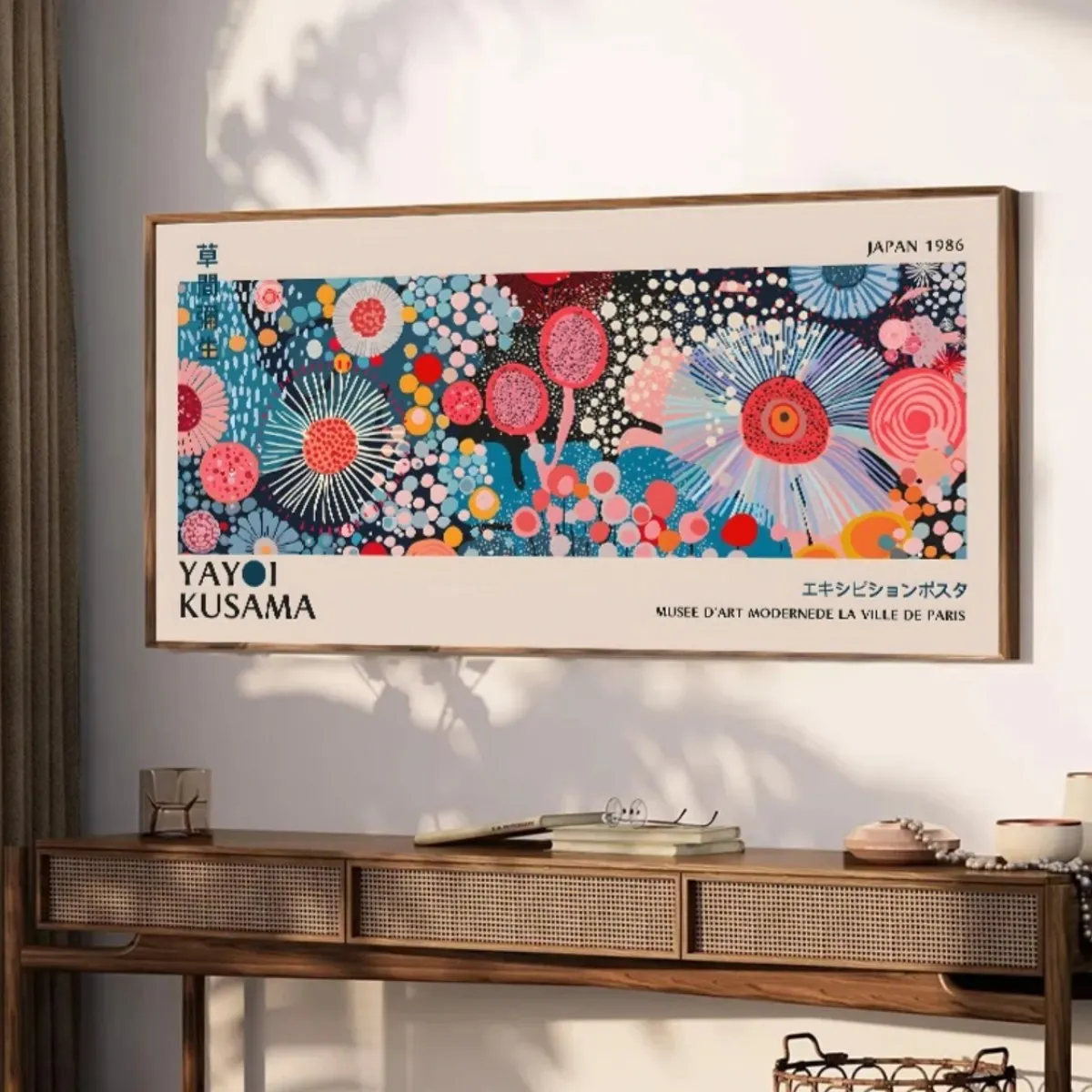 Yayoi Kusama Floral Canvas Print Poster Japanese Retro Abstract Exhibition Art Prints Living Room Wall Art Home Decor Poster