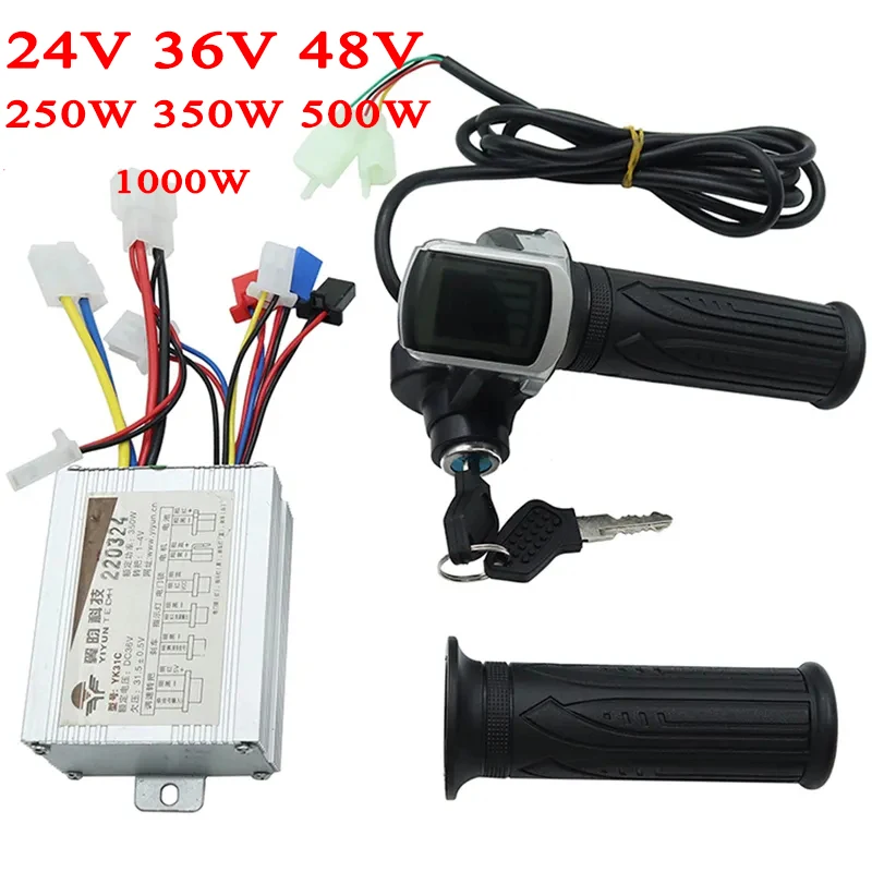 Rower elektryczny akcesoria do skuterów rowerowych silnik szczotkowany kontroler i przepustnica Twist Grip 24V 36V 48V 250W 350W 500W 1000W