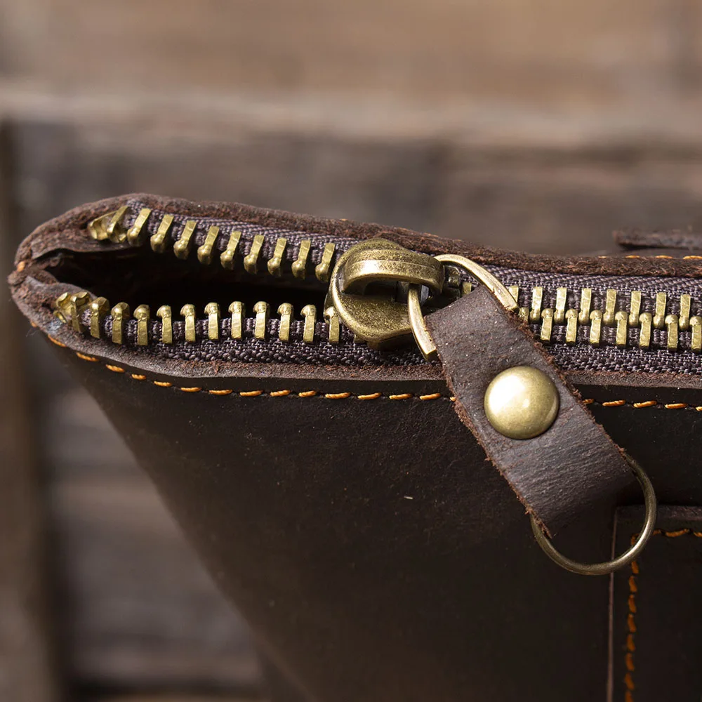 Vintage-Umhängetasche aus hochwertigem Leder für Herren, Aktentasche für Männer, Business-Handtasche, Laptoptasche – Detail 14