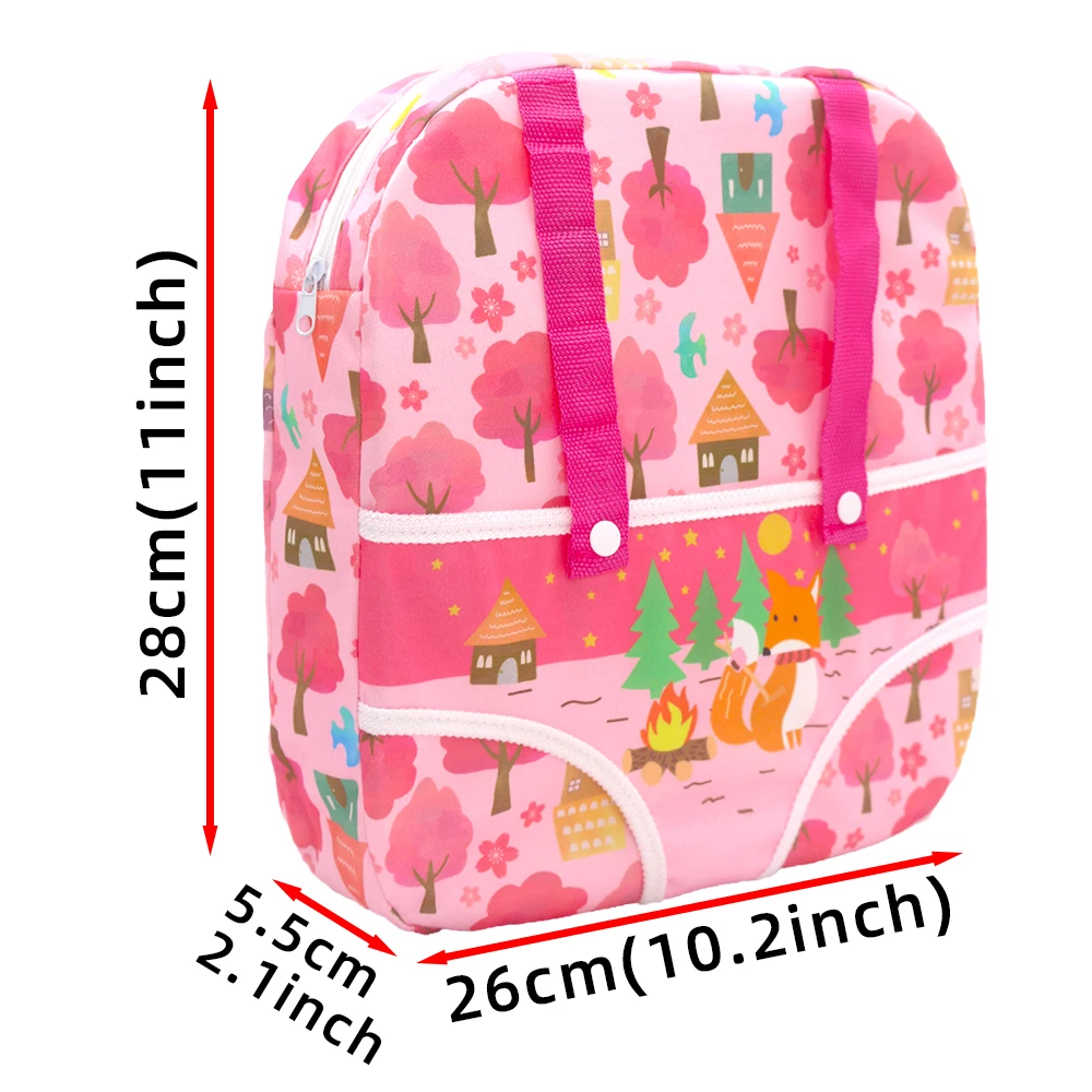 Mochila para muñeca, bolsa de viaje, portador frontal/trasero con correas, saco de dormir de 43-45cm, accesorios para muñecas recién nacidas, paquetes salientes