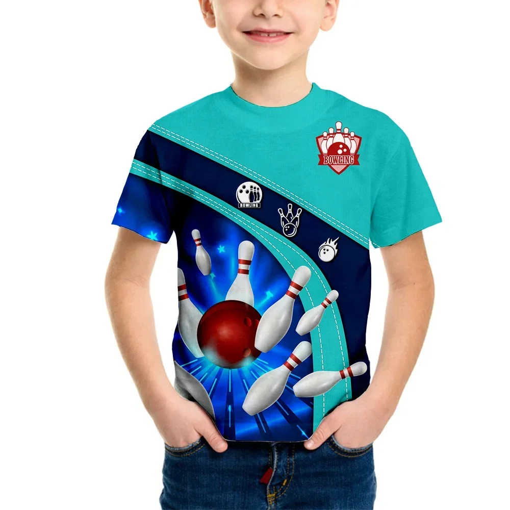 Camiseta de manga corta para niños y niñas, ropa deportiva para amantes de los bolos, de verano, para 2 a 8 años, 3 años