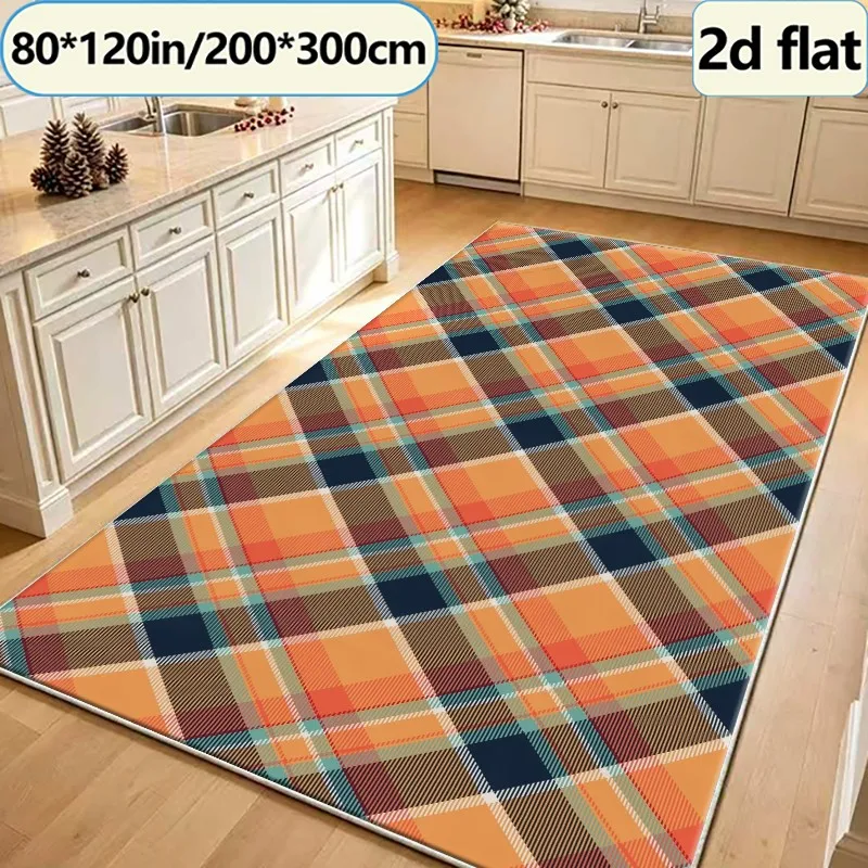Vintage Plaid Pattern Area Rug for Home Decor
