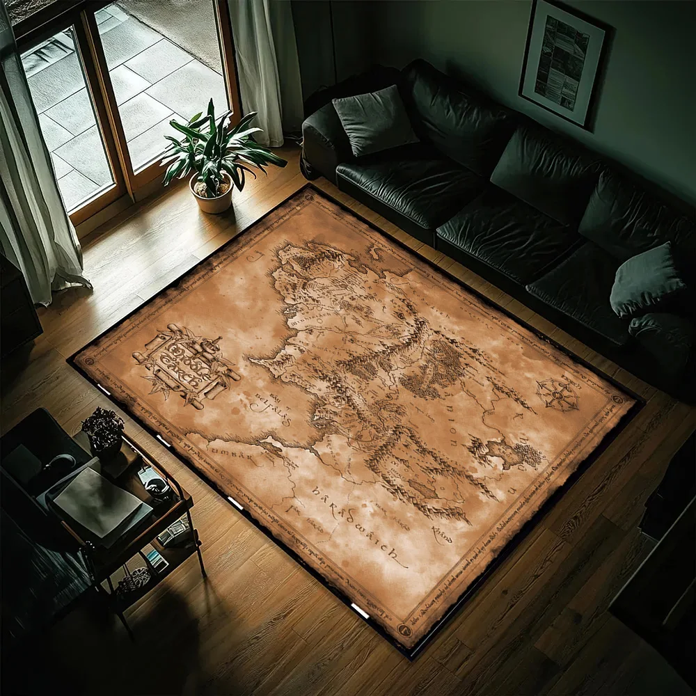 3D Map Flat M-Middle Earth Game Movie Carpet Rug for Art Living Room Decor Sofa Home Gifts Kids Game Area Rug Non-slip Floor Mat image 3
