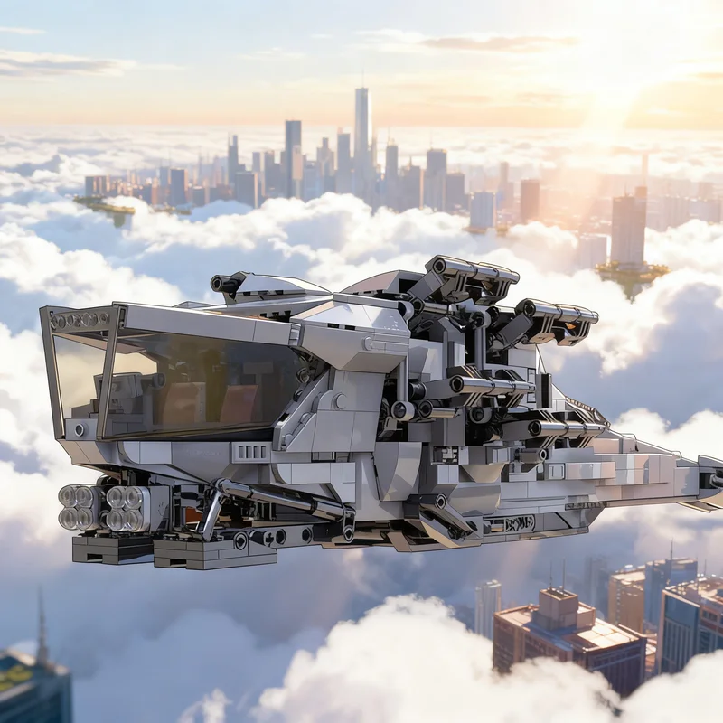 

496 деталей MOC Dune Орнитоптер: Модифицированная модель для сборки, креативный подарок, конструктор для взрослых и детей, декор для рабочего стола, премиум-класс