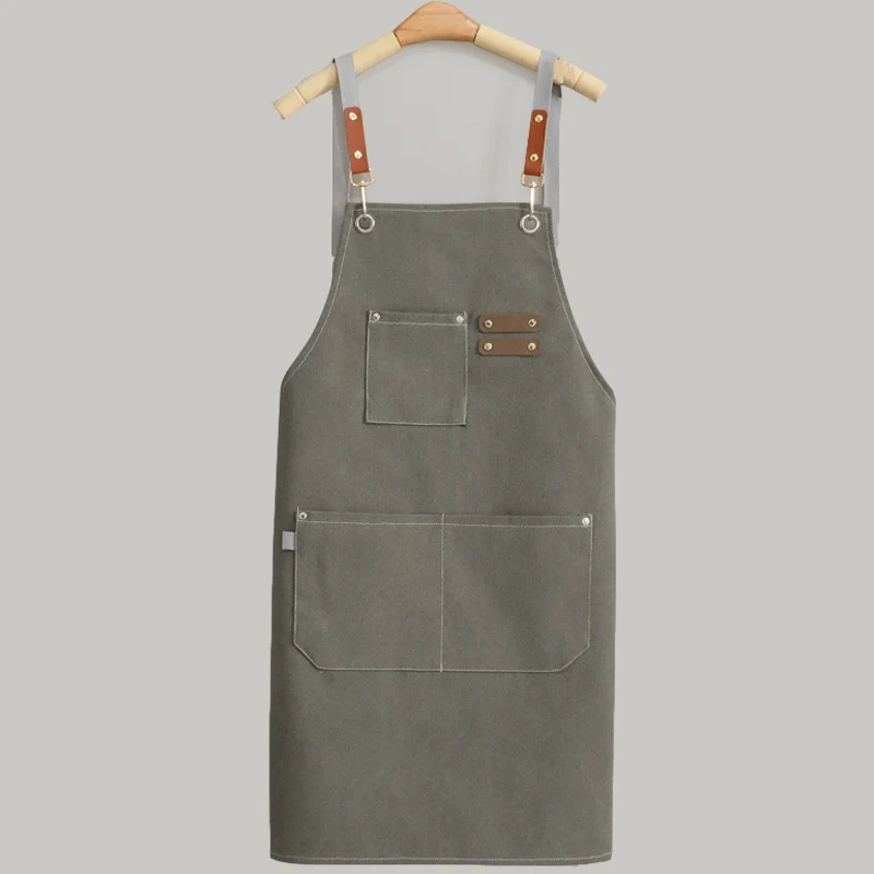 ผ้าแคนวาสเนื้อหนาผ้ากันเปื้อนแบบกันน้ำได้ใช้ในห้องครัวคาเฟ่ร้านทำเล็บชุดยูนิฟอร์มตัดผมสำหรับบริกรร้านดอกไม้ในสวน