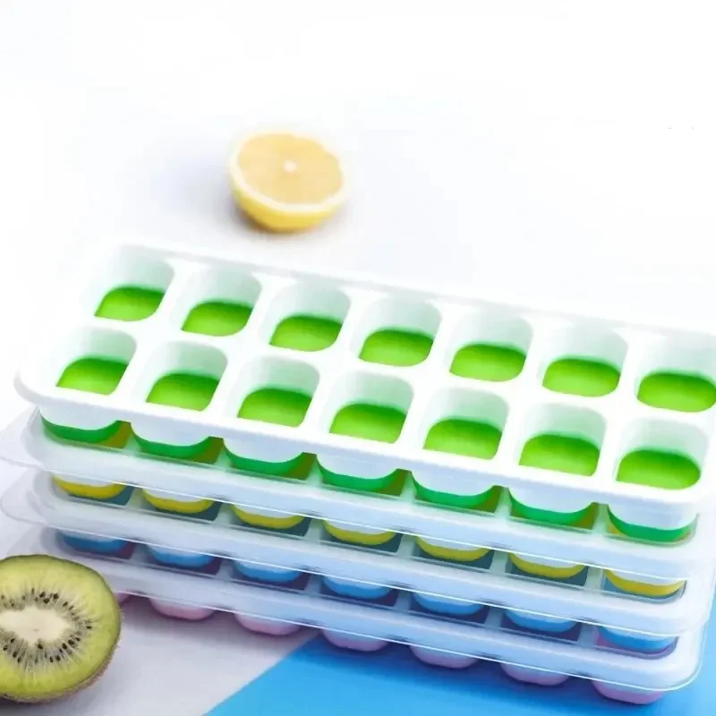 14-Grid Silicone Ice Cube Tray Mold, Square Non-Toxic & Durable Ice Cube Maker for Bar, Pub, Wine & Drinks