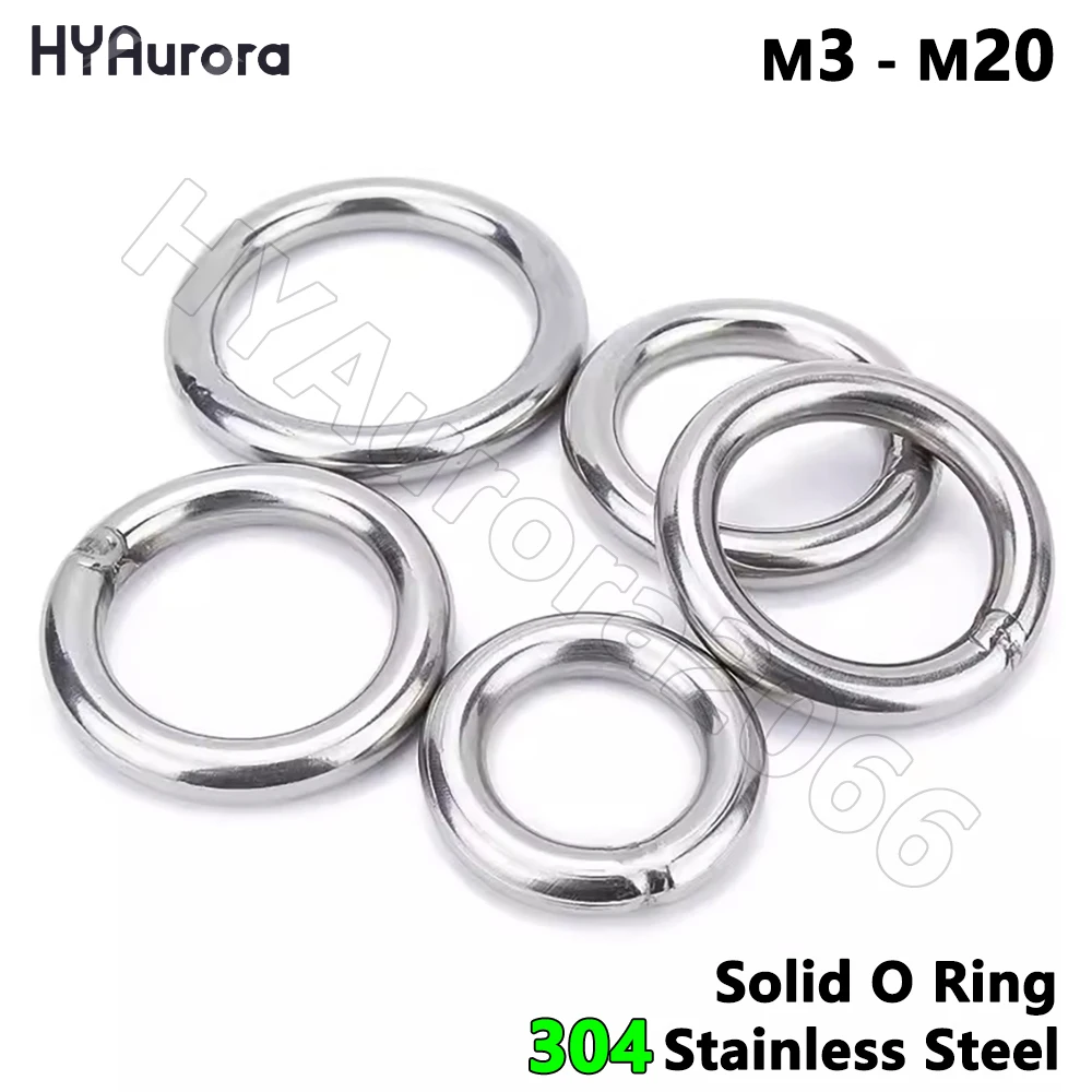 304 Rings Solid Metal O Ring Stainless Steel Welding O-ring Rust-proof Circle Ring for Boat Hammock Macrame Yoga Rings Hanger