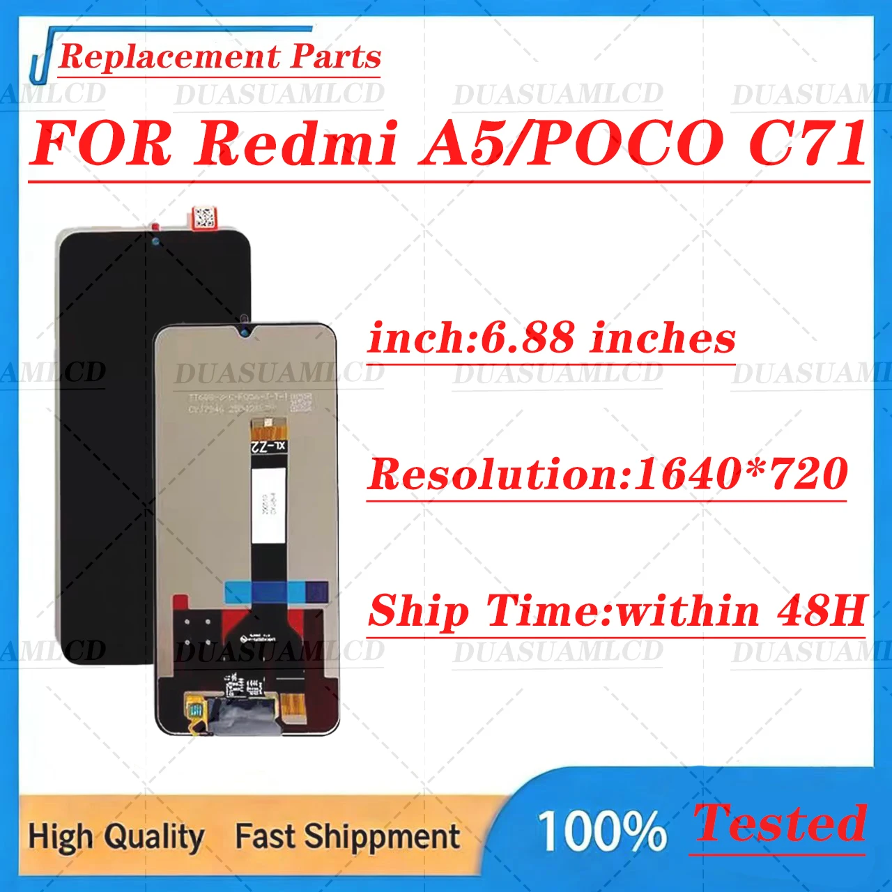 For POCO C71 Redmi A5 4G LCD Screen Replacement 250280RN03Y High Brightness TFT Display Smartphone screen repair