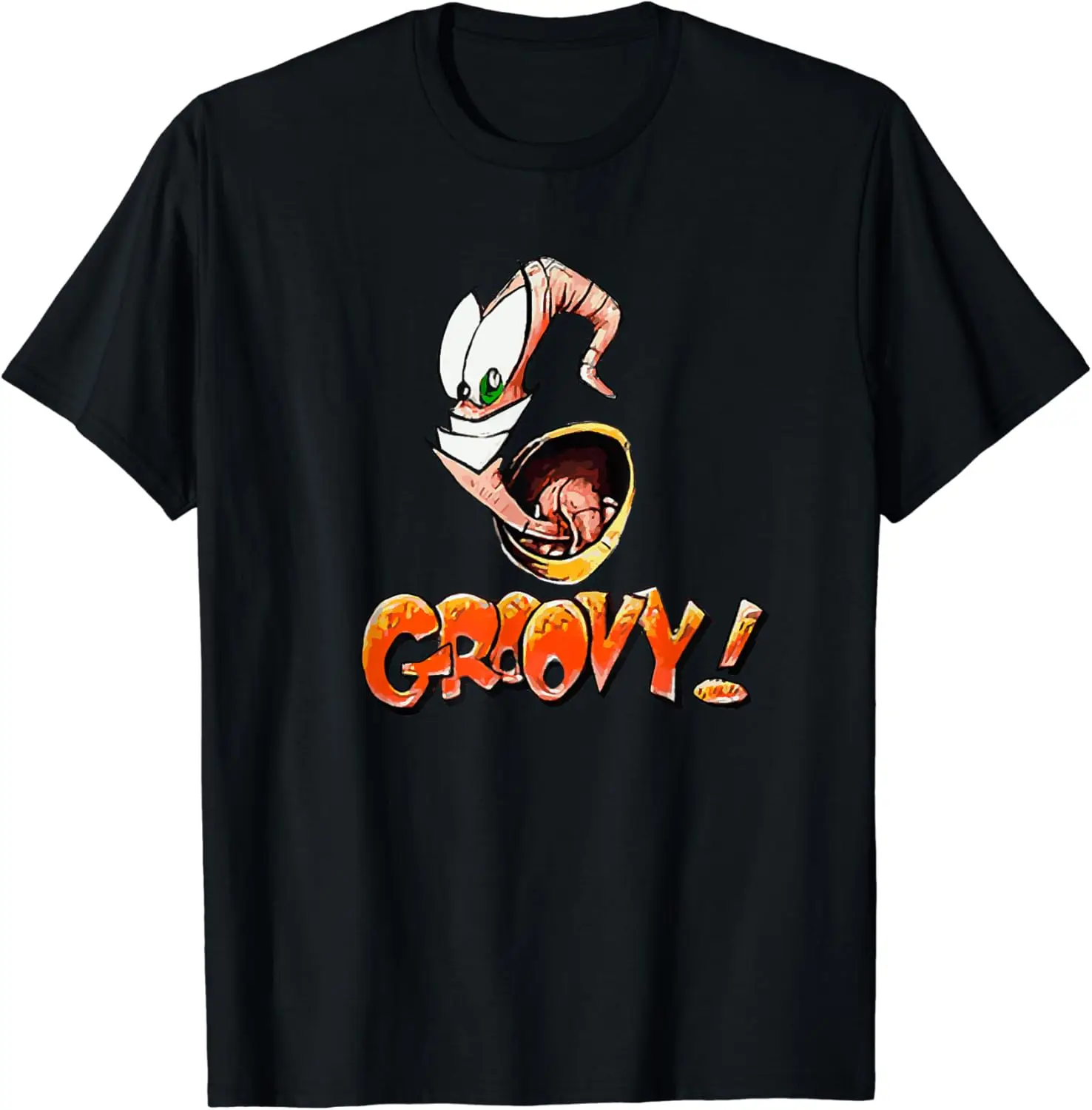 Men Women Clothes Oversized Cotton Tees Earthworm Jim Groovy! T-Shirt Casual O-Neck Tee Shirts Streetwear