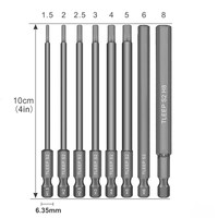 8pcs Hex Head Allen Wrench Drill Bits Set 100mm SAE Metric Allen  Electric Hexagonal Bit Screwdriver Socket Bit Power Tool Parts