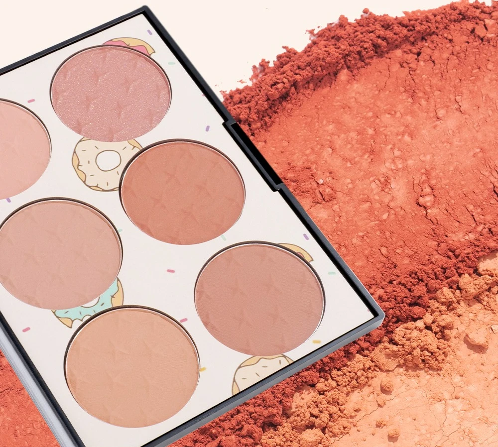 Miss Rose 6 Colors Matte Blush Palette Vitality Rouge, All-in-one Highlight Contour Disk Affordable Daily Women Facial Makeup