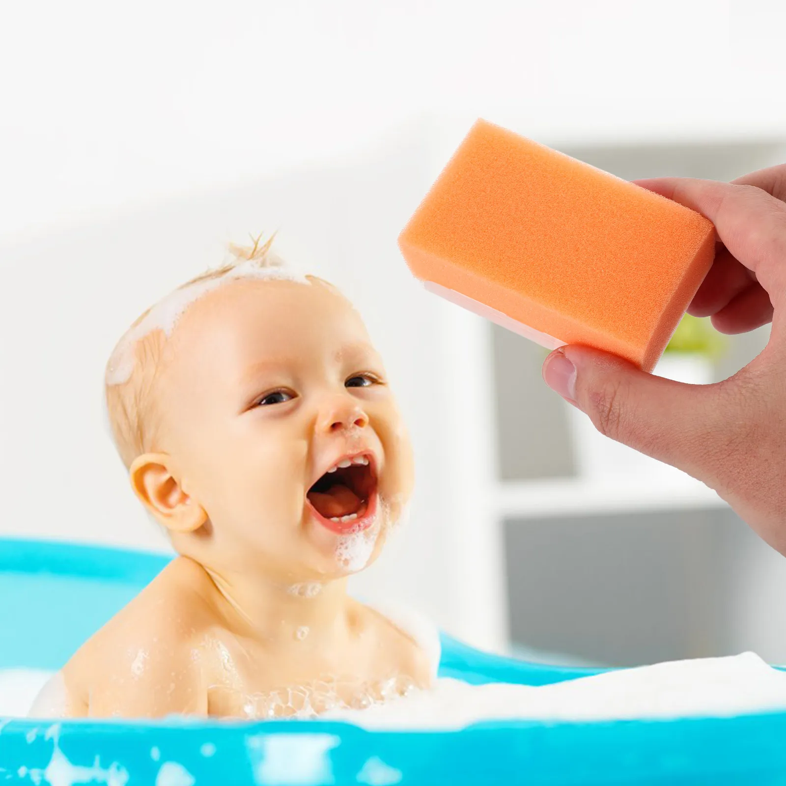 

2Pcs Baby Bath Brush Soft Touch Sponge for Newborn Hair Washing Body Scrubbing Training Parent Child Bonding