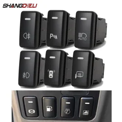 1Pcs Led Headlight Fog Light Rearview Mirror Heating Parking Radar Switch Push Button For Toyota FJ Land Cruiser Prado 120 LC100