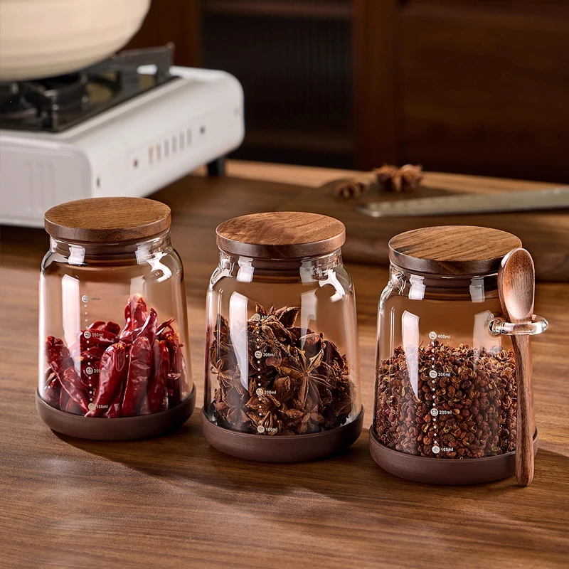 الغذاء الصف الزجاج مختومة جرة التوابل الحلوى السلع الجافة خزان حبوب البن الحلوى المعطرة الشاي تخزين جرة لوازم المطبخ