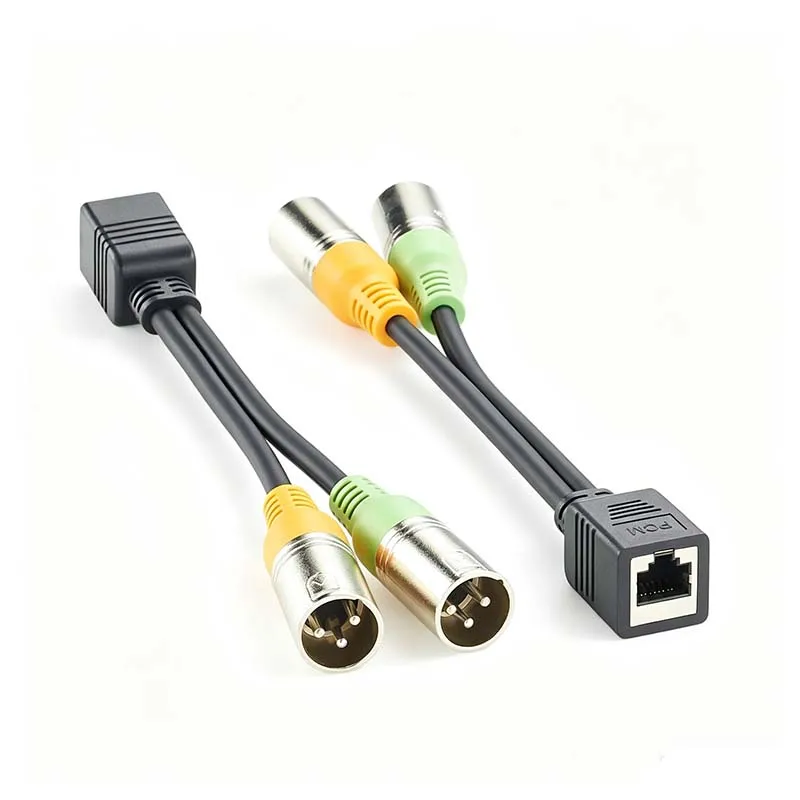 RJ45 8P8C Female to Dual 3-Pin XLR Male Adapter Cable—Professional Audio Connection Cable for AXIA Broadcast Systems
