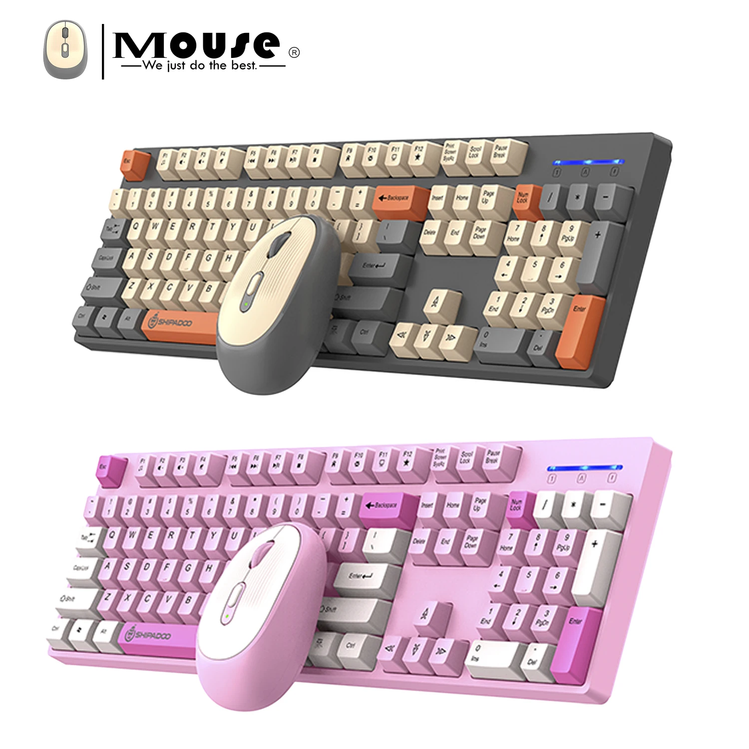 2.4G Wireless Office Stylish Ergonomic Keyboard And Mouse Combo DPI Adjustable Slient Click Keyboard Set For PC Computer Laptop