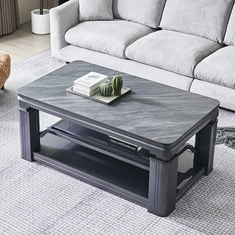 heating table titanium ash series mobile fire table with bottom wheel constant temperature and power saving rectangular table
