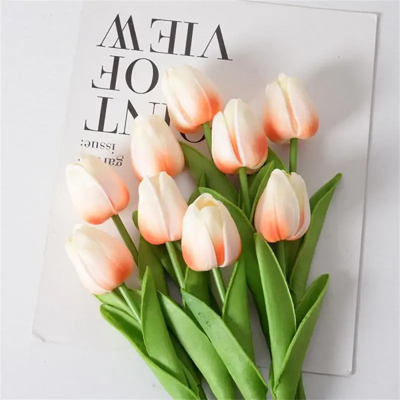 Tulip Artificial Flower Real Touch Artificial Bouquet PE Fake Flower for Wedding Decoration Flowers Home Garden Decor