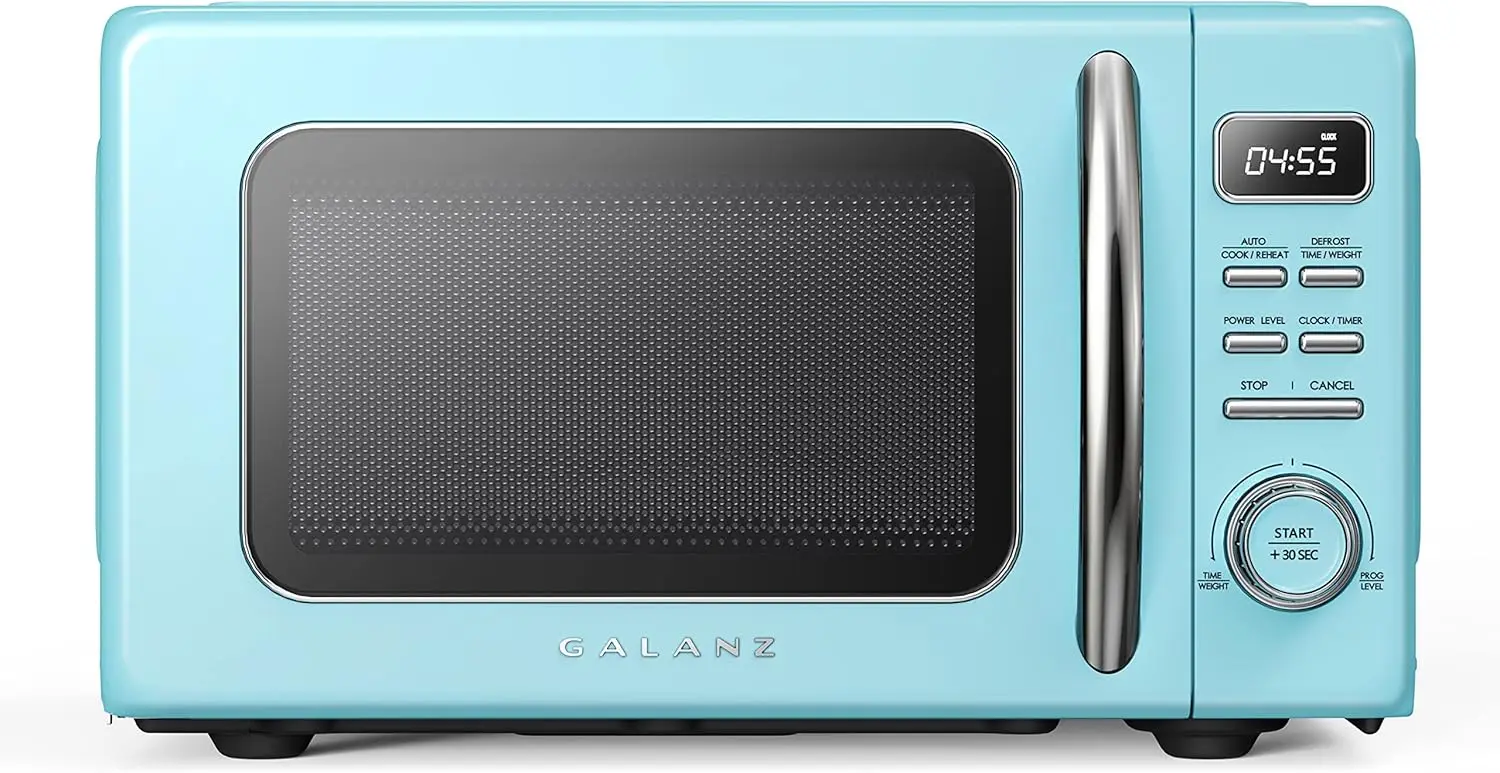 

Oven with Auto Cook & Reheat, Defrost, Quick Start Functions, Easy Clean with Glass Turntable, Pull Handle.7 cu ft, Blue