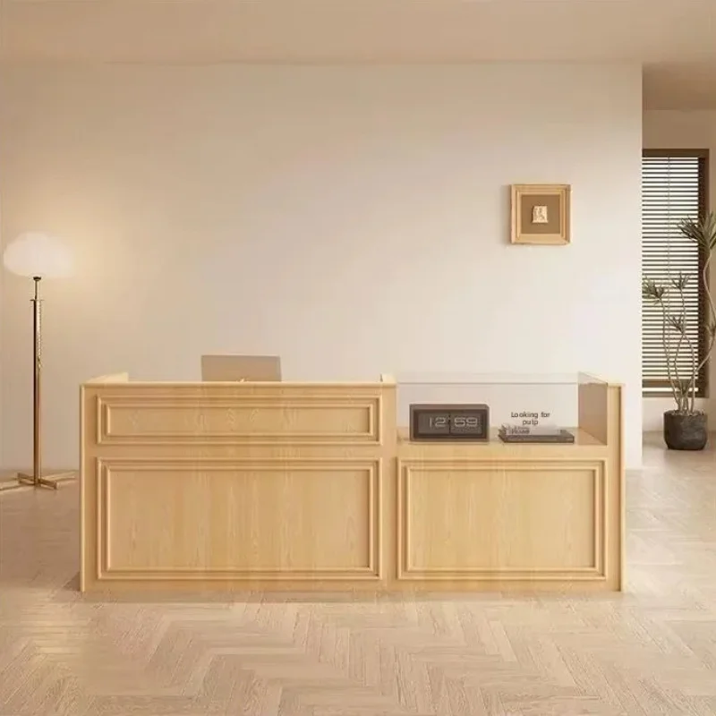 custom.Modern Office Reception Desk Clothing Store Beauty Salon Bar MDF Luxury Commercial Furniture view 5