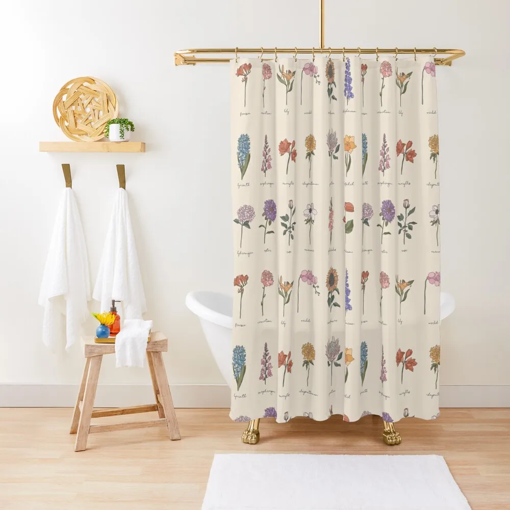 

Botanical Flower Pattern Shower Curtain Bathroom Accessory Set For Bathroom Bathroom And Shower Curtain