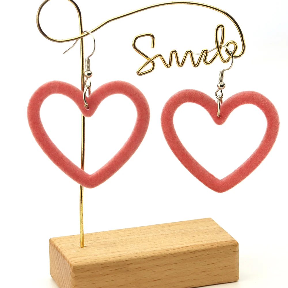 

20pcs New Flocking Ins Fashion Accessories Women Resin Heart Earrings Charms for DIY Necklace Bracelet Earrings Jewelry Making