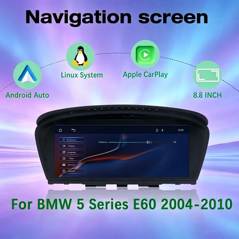 Für BMW E60 E61 E62 E63 E90 E91 E92 CIC CCC Modelle von 2004 bis 2010 Für kabelloses Apple CarPlay Android Auto-Navigations-DVD-Player GPS-Navigation Linux-System Auto-Multimedia-Empfänger Zentrale