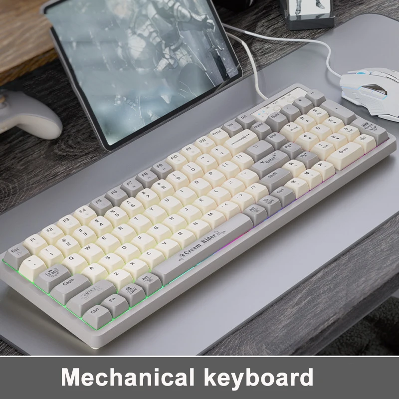 

102 Keys Gaming Keyboard Wired Keyboard Color Matching Backlit Mechanical Computer E-sport Peripherals for Desktop Laptop