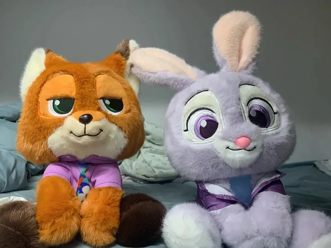 

Плюшевая игрушка Zootopia 2: Милая Джуди Хоппс и Ник Вайлд, сидящие кролик и лис, красивая парная кукла, подарок на день рождения
