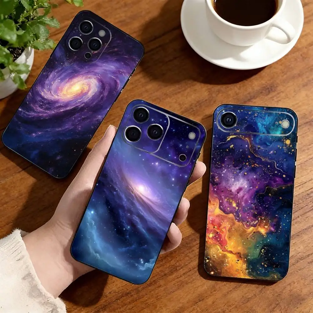 

Space Universe Galaxy Phone Case For iPhone17,16,15,14,13,12,11 Plus,Pro Others Soft Black Cover