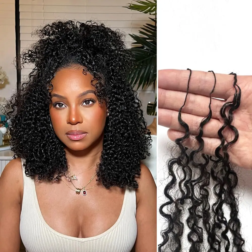 

240 г. Натуральные волосы для наращивания Afro Kinky Burmese Curly Crochet, без узлов, предварительно разделенные, для плетения крючком, 100% человеческие волосы