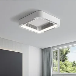 Ventilador de techo Invisible sin aspas, lámpara blanca con Control remoto de luz sin aspas, circulador LED CC, decoración para dormitorio y sala de estar