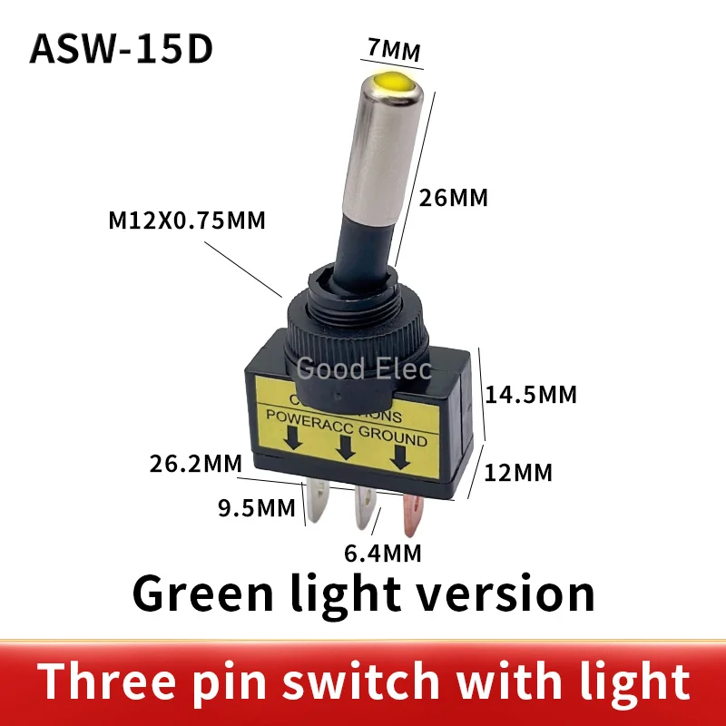 4PCS 12V 20A Car Auto  LED Light Toggle Rocker Switch 3Pin SPST ON/OFF Sales for vehicles, boats