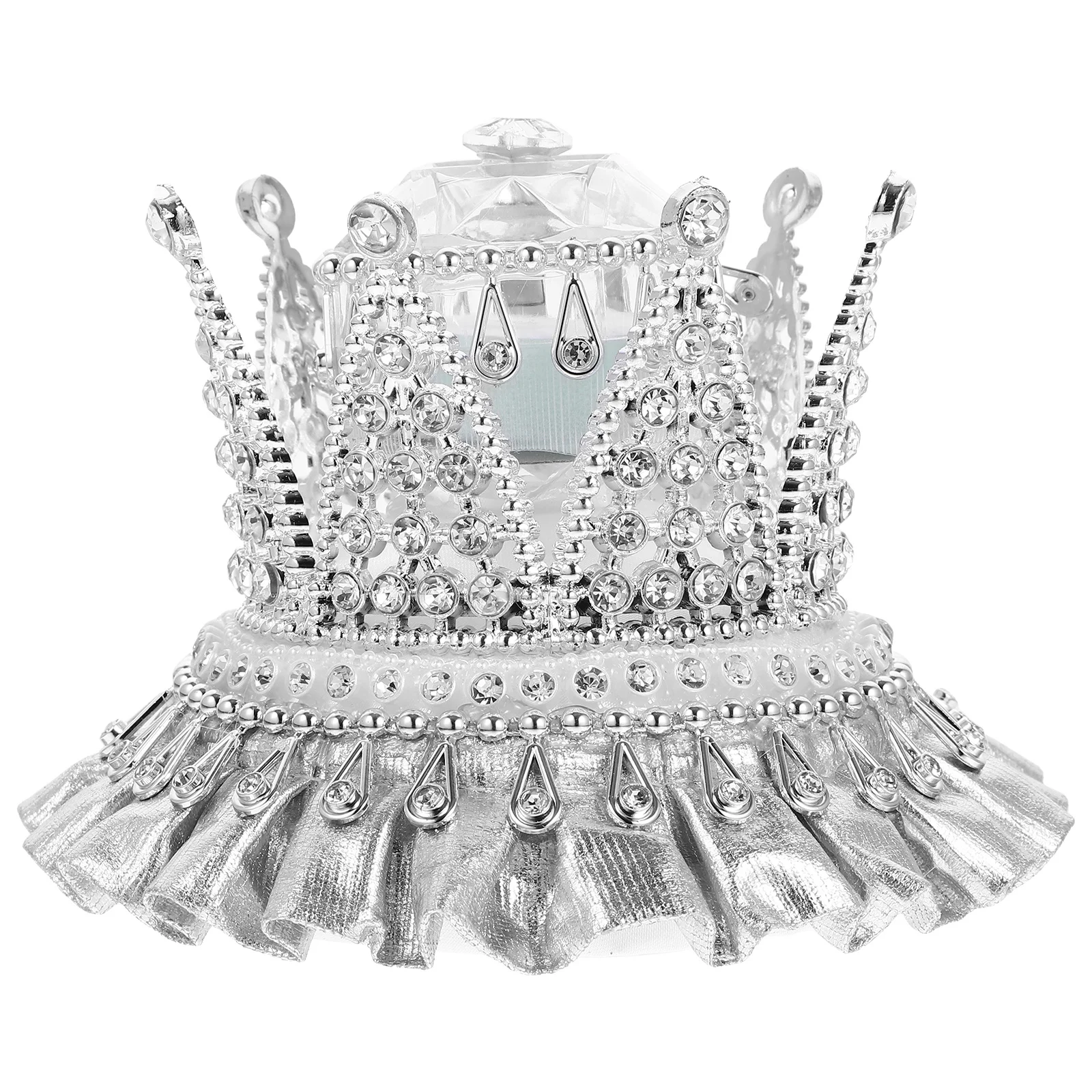 

Wedding Ring Box Crown Shaped Shiny Rhinestone Inlaid Engagement Ring Case Portable Jewelry Holder Rings Holder