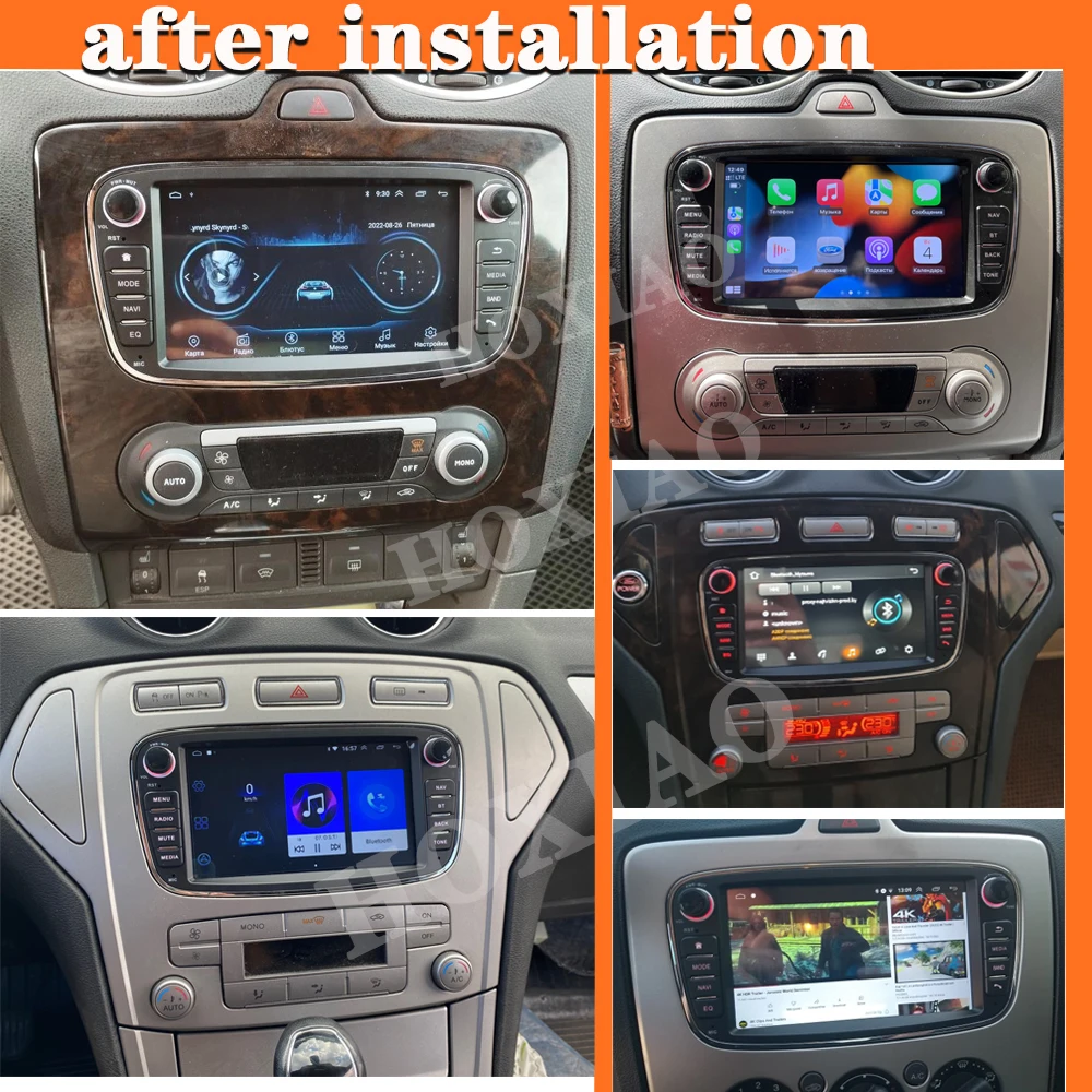 Car Android 11 CarPlay Radio Android auto Multimedia Player For Ford Focus S-Max Mondeo 9 Galaxy C-Max GPS Navigation Video 2Din