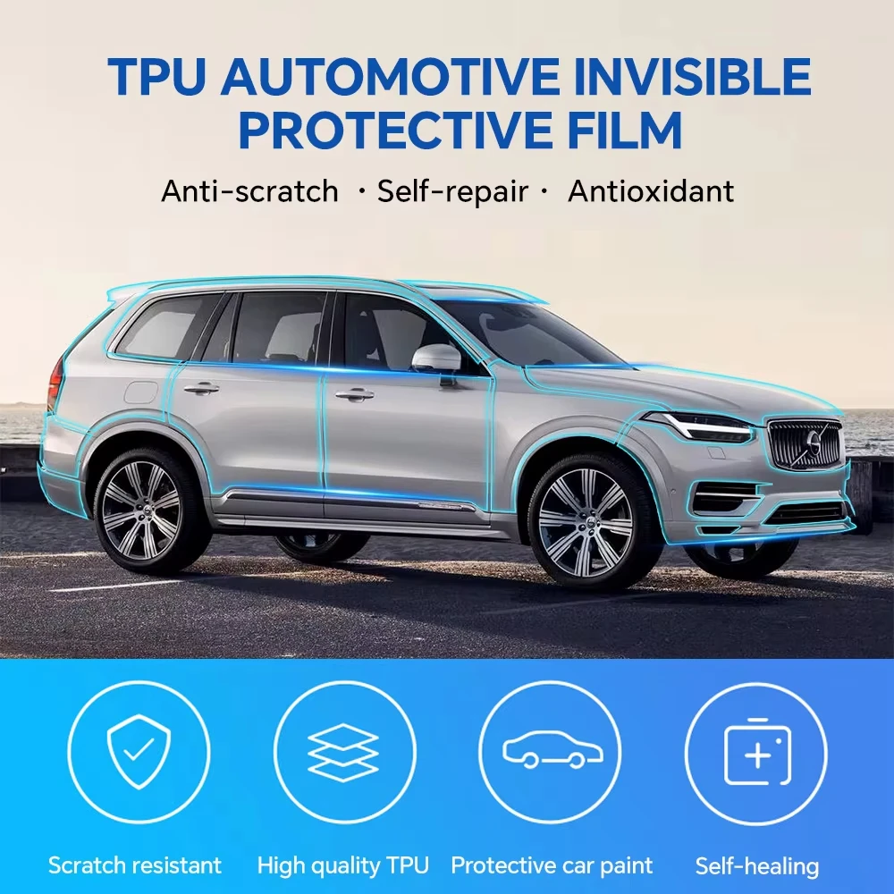 

9Mil TPU Scratch-resistant Paint Protection Film For Volvo XC90 INSCRIPTION T5 T6 B5 B6 2020-2023 Transparent Bra Per-cut PPF