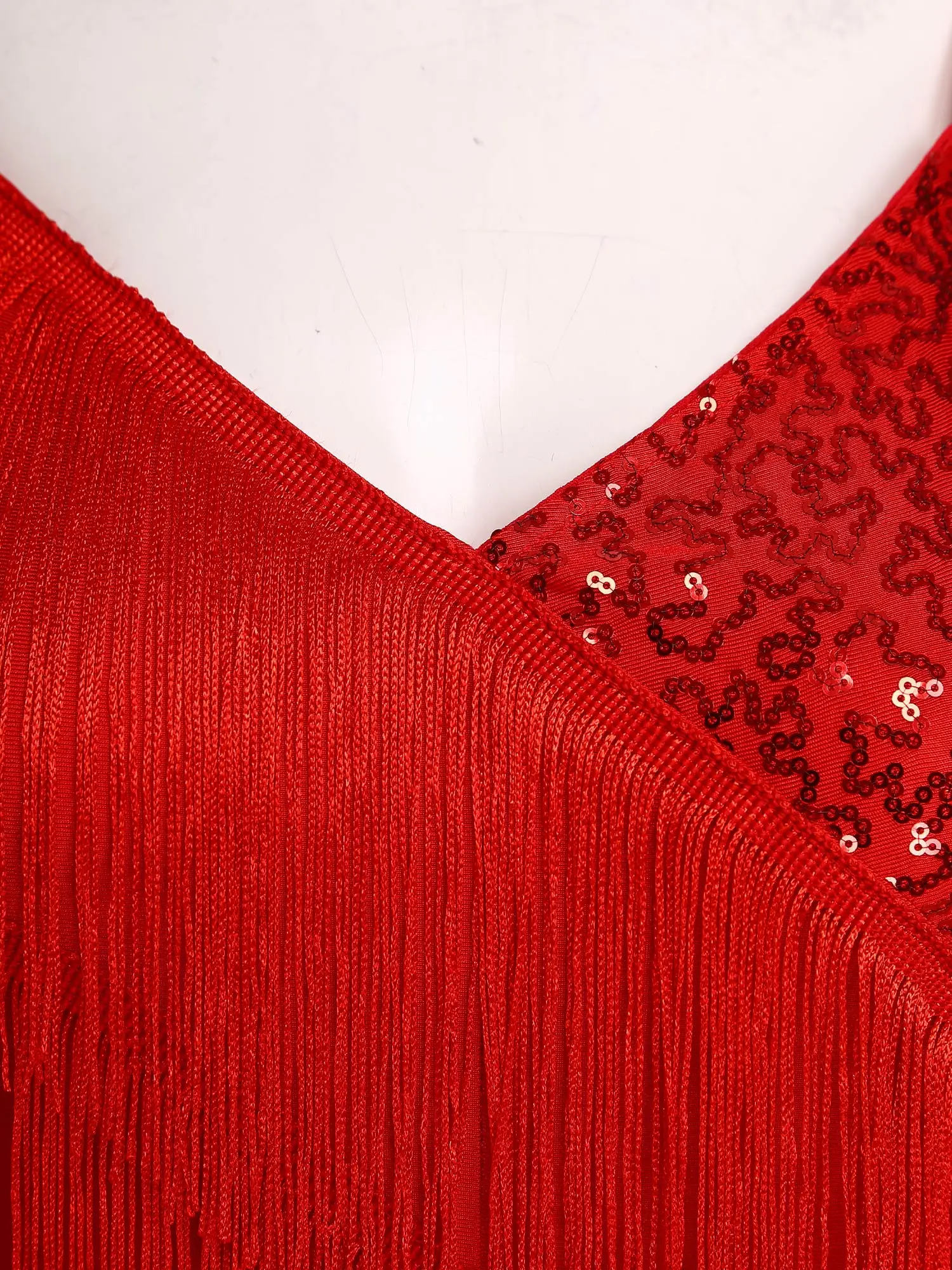 بدلة رقص الجاز اللاتينية للنساء بشرابة ترتر لامعة 70s بدلة رقص تشا تشا تانجو السالسا رومبا لقاعة الرقص لكرنفال الهالوين #4