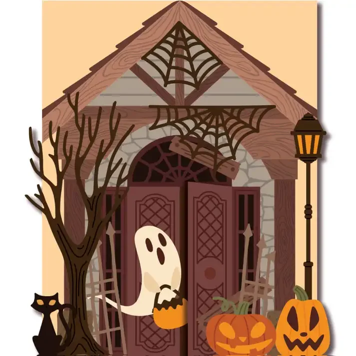 Front Porch Falloween Metal Cutting Dies DIY Scrapbook Diary Decoration Embossing Cut Template Make Card Album 2024 Arrival