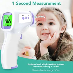 Non-Contact Infrared Thermometer IR Digital Display Forehead Ear Fever Electronic Laser Body Temperature Kids Adult Home Outdoor