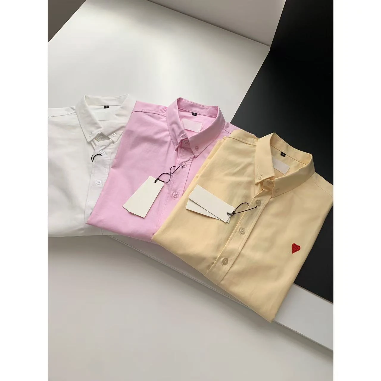 

KAILE Embroidered Loose ort Sve irt ex Summer Breathable Comfortable Pure Color M Sle Collar Casual irt