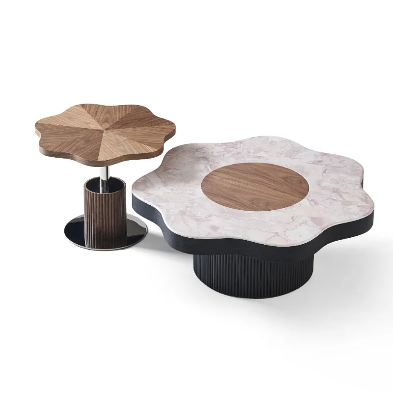 Special-shaped table, modern round coffee table, living room coffee table, wooden  table