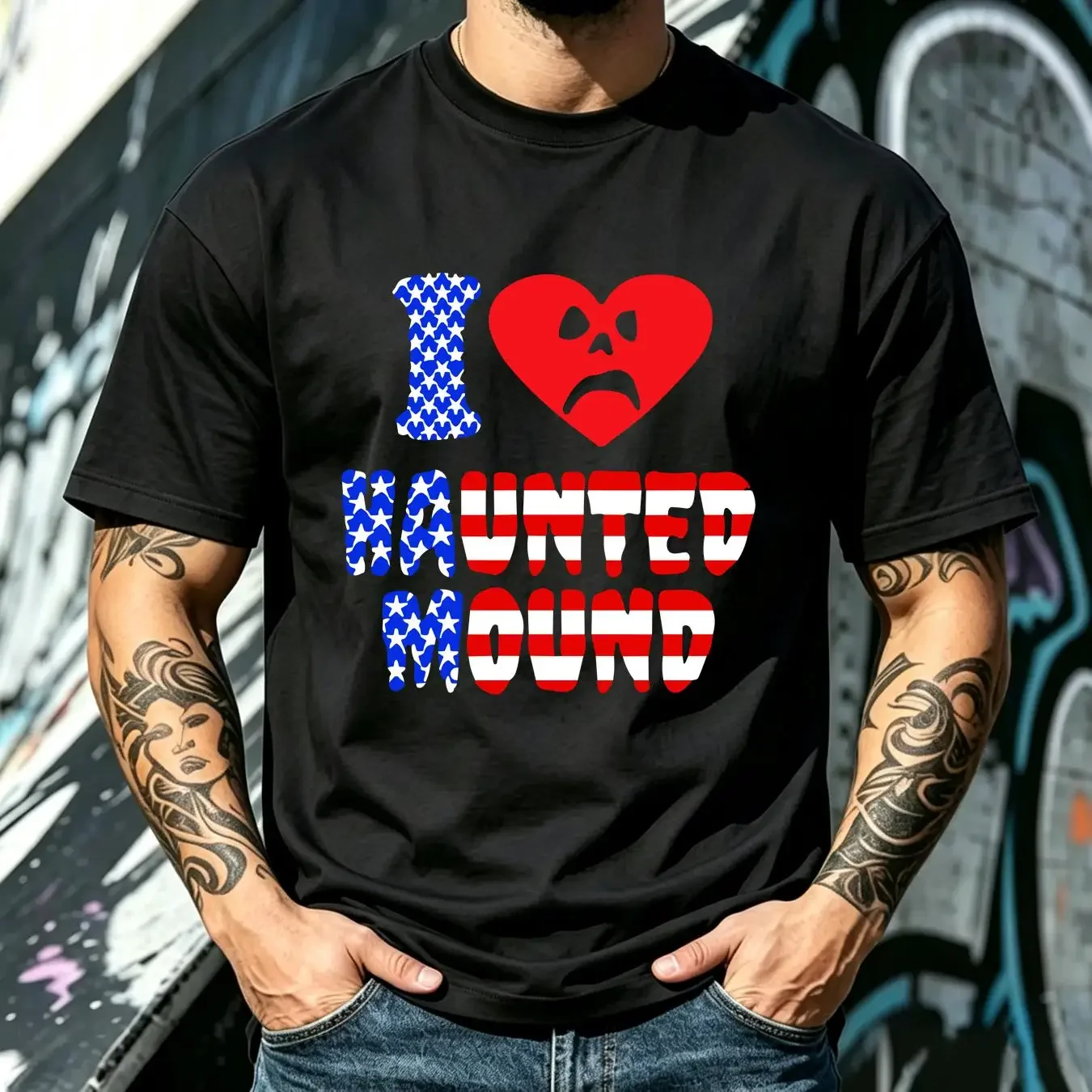 washed T Shirt Haunted Mound 4th of July Sematary vintage Washed Top For Everyday Wear Comfortable Unisex Stylish streetwear