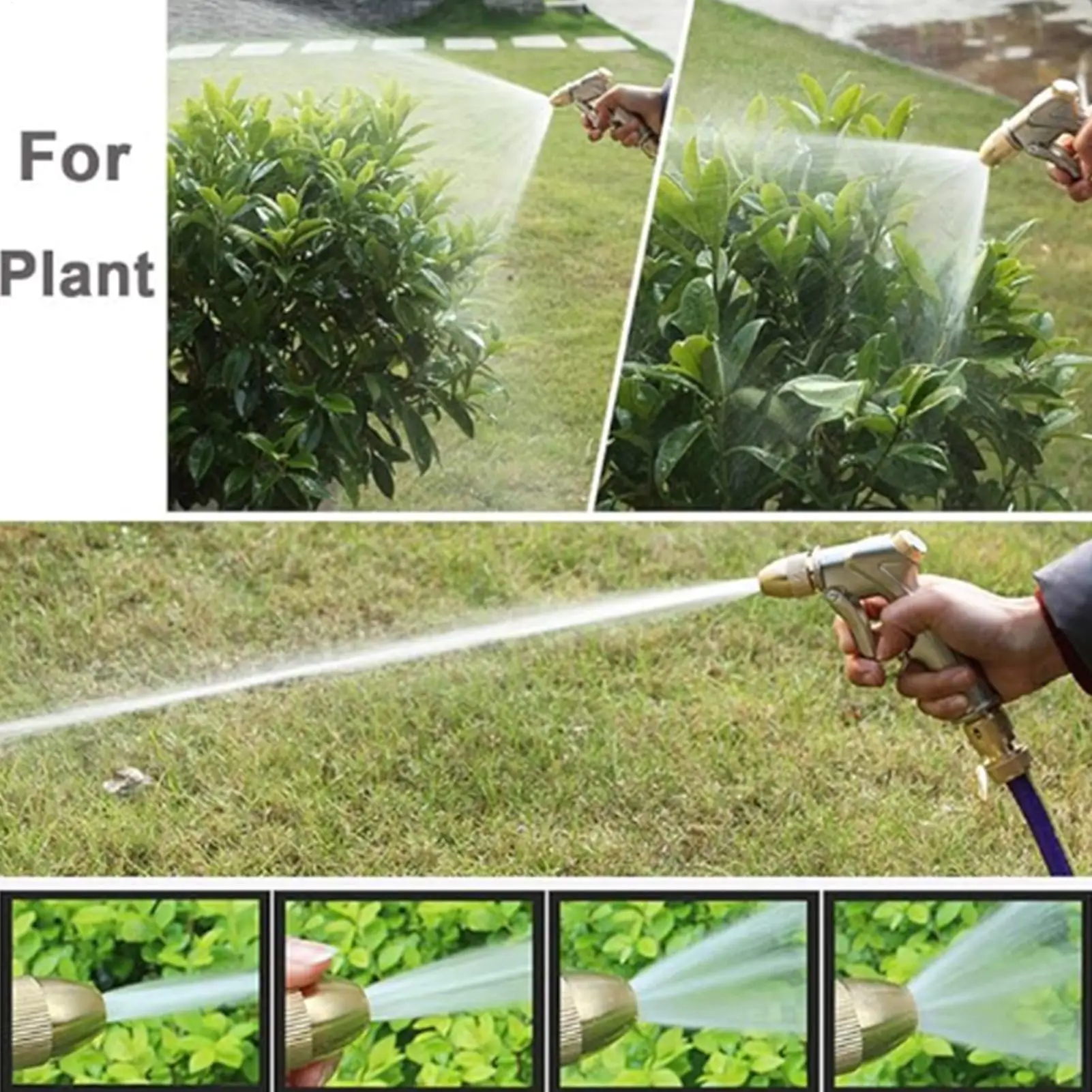 Garden Hose Nozzle 4 Modes Handheld Sprinkler Parts High Pressure Hose Sprayer For Car Washing Outside Yard Lawn Plant Pet