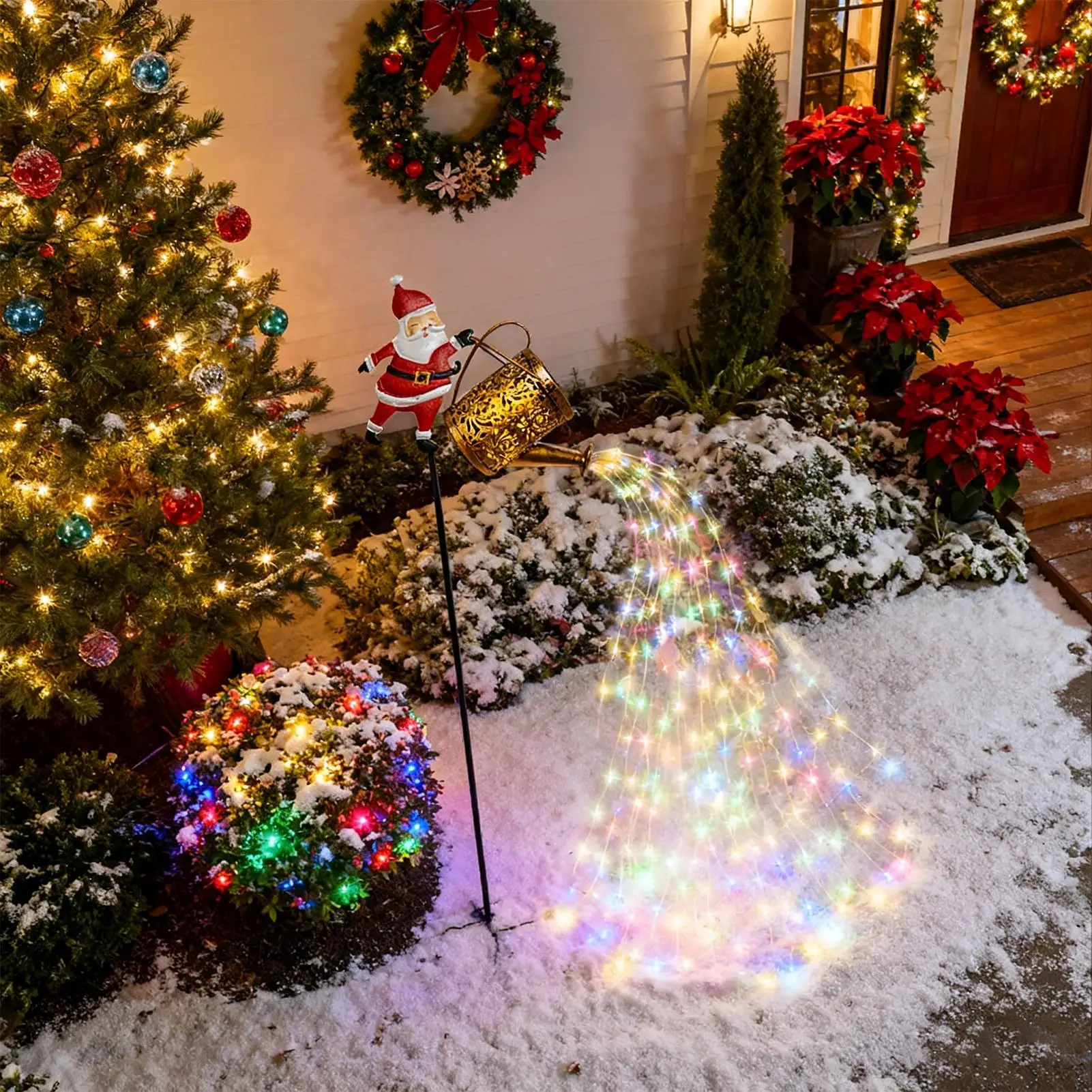 1pcs Christmas Solar Kettle Lights Garden Lawn Decorative Santa Claus Kettle Ground Lamp Solar LED Night Lights Outdoor Decor - view 6